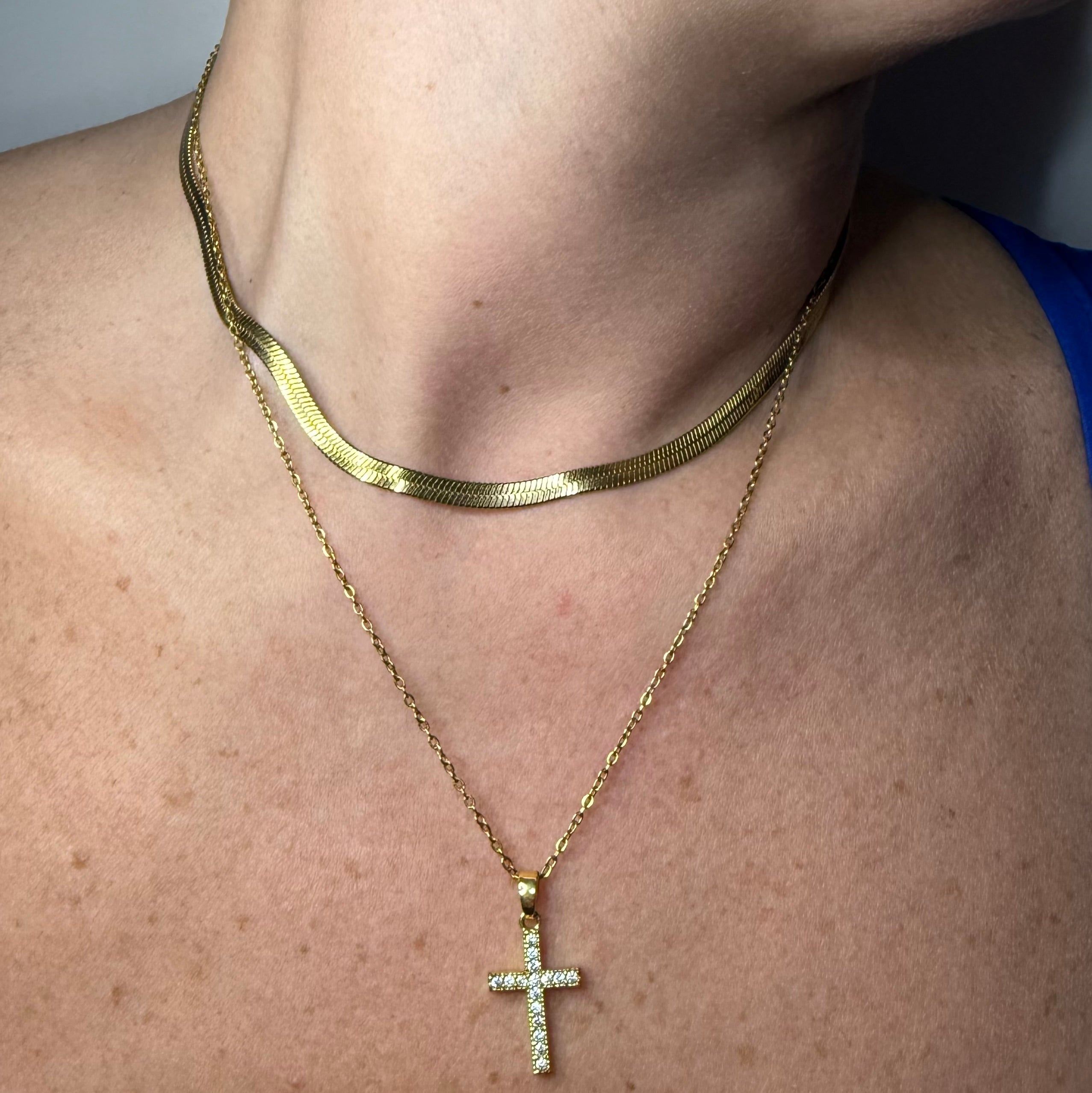 COLLANA CROCE GLITTER